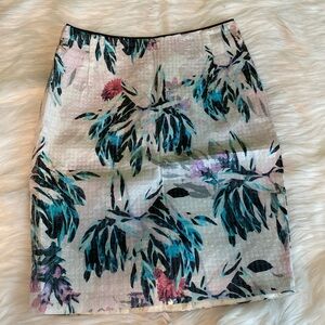 NWT H&M Tropical FLORAL SEQUIN, PENCIL MINI SKIRT US 6